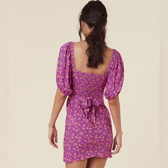 NWT Spell Madame Peacock Sweetheart Boysenberry Mini Dress XS - Picture 3 of 9